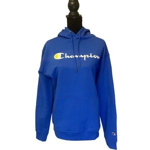 Men’s Champion Fleece Pullover Hoodie, Bright Royal, Size M
